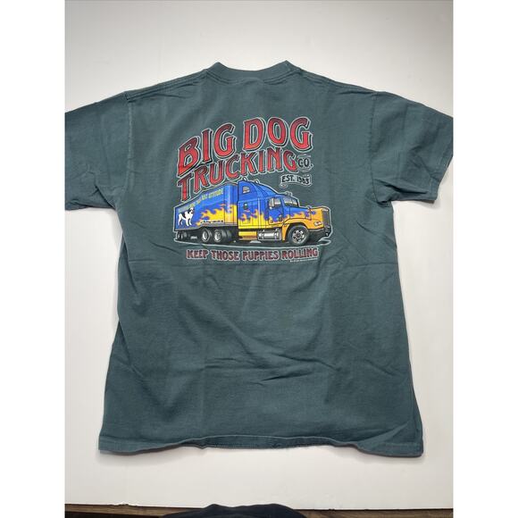 big dog shirts Men Sz S / M Trucking Keep Those Puppies Rolling 2001 Vtg Semi - Picture 4 of 13